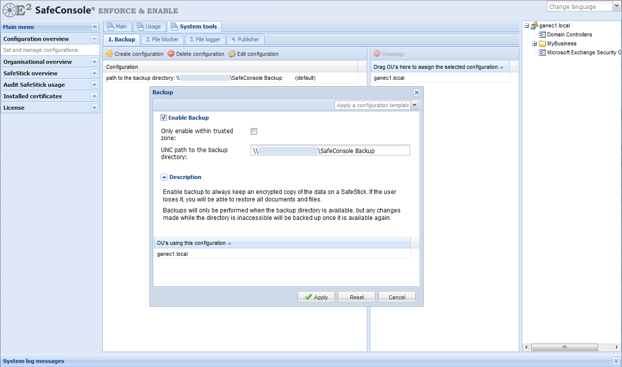 Blockmaster SafeStick – Zentrale Verwaltungslösung – GANEC GmbH